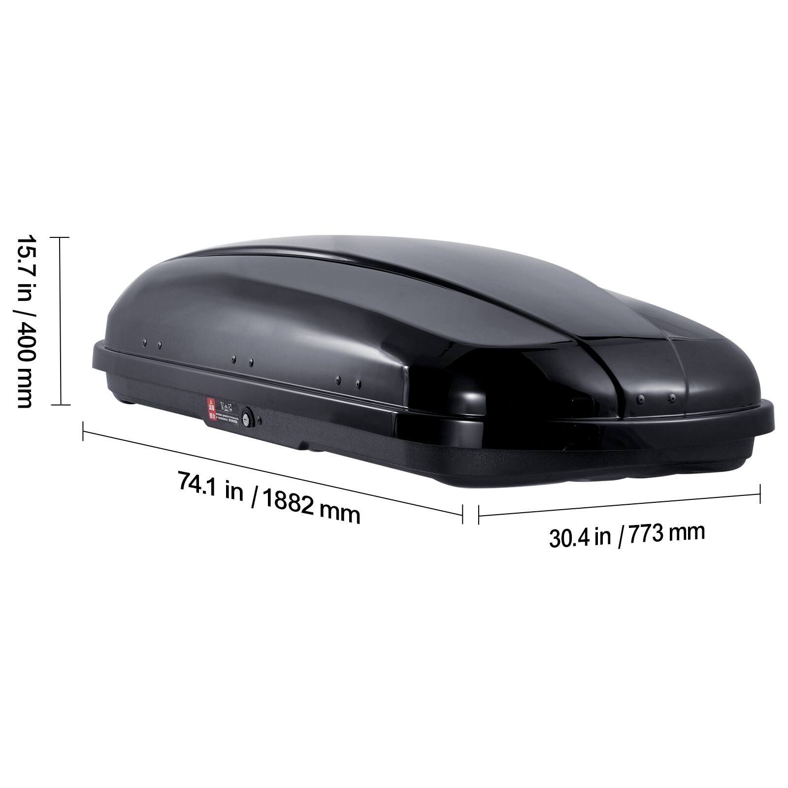 15.7 in / 400 mm  
74.1 in / 1882 mm  
30.4 in / 773 mm