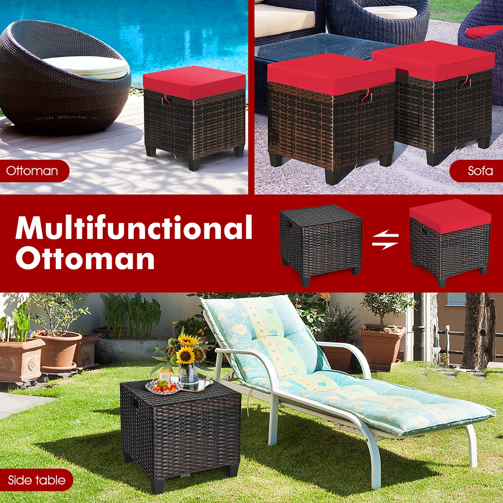 Multifunctional Ottoman Side Table