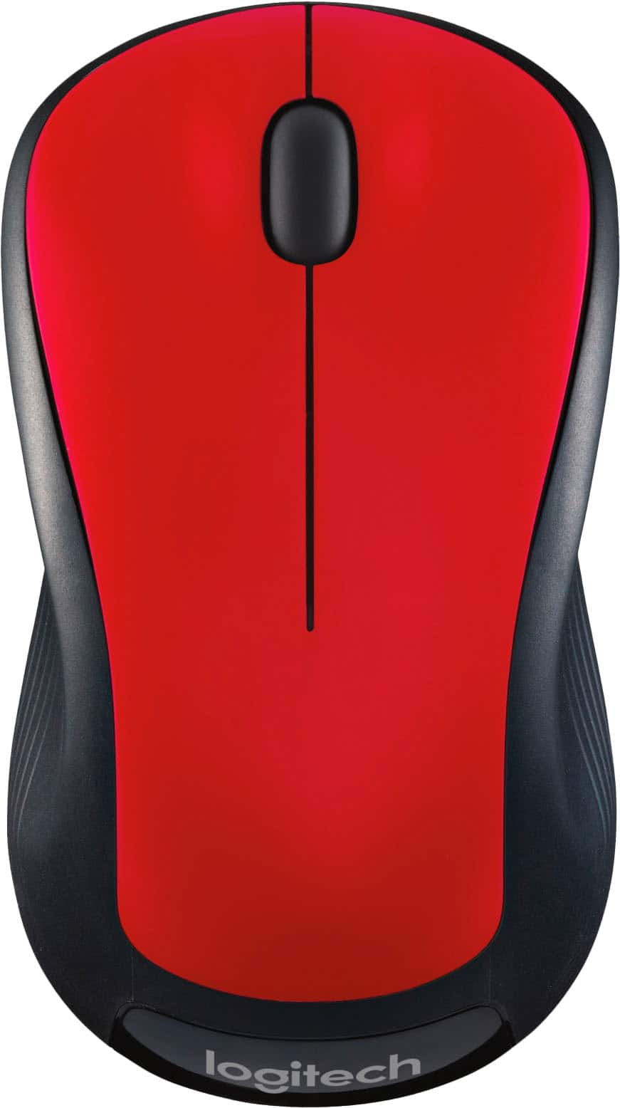 Front. Logitech - M310 Wireless Optical Ambidextrous Mouse - Flame Red.