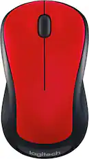 Front. Logitech - M310 Wireless Optical Ambidextrous Mouse - Flame Red.