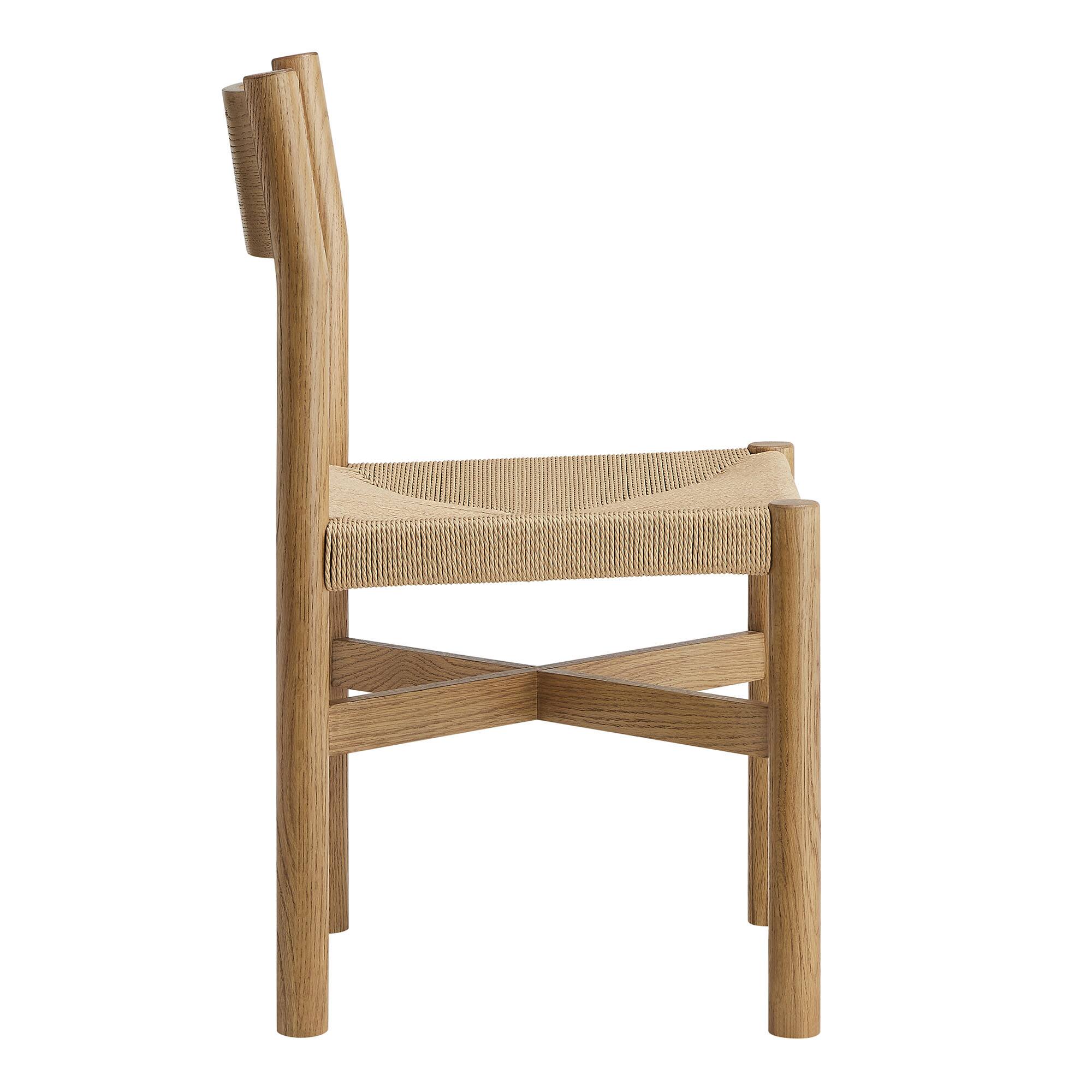 Alt View 2. Modway - Alvia Oak Wood Dining Side Chair With Woven Seat by Modway - Weathered Oak.