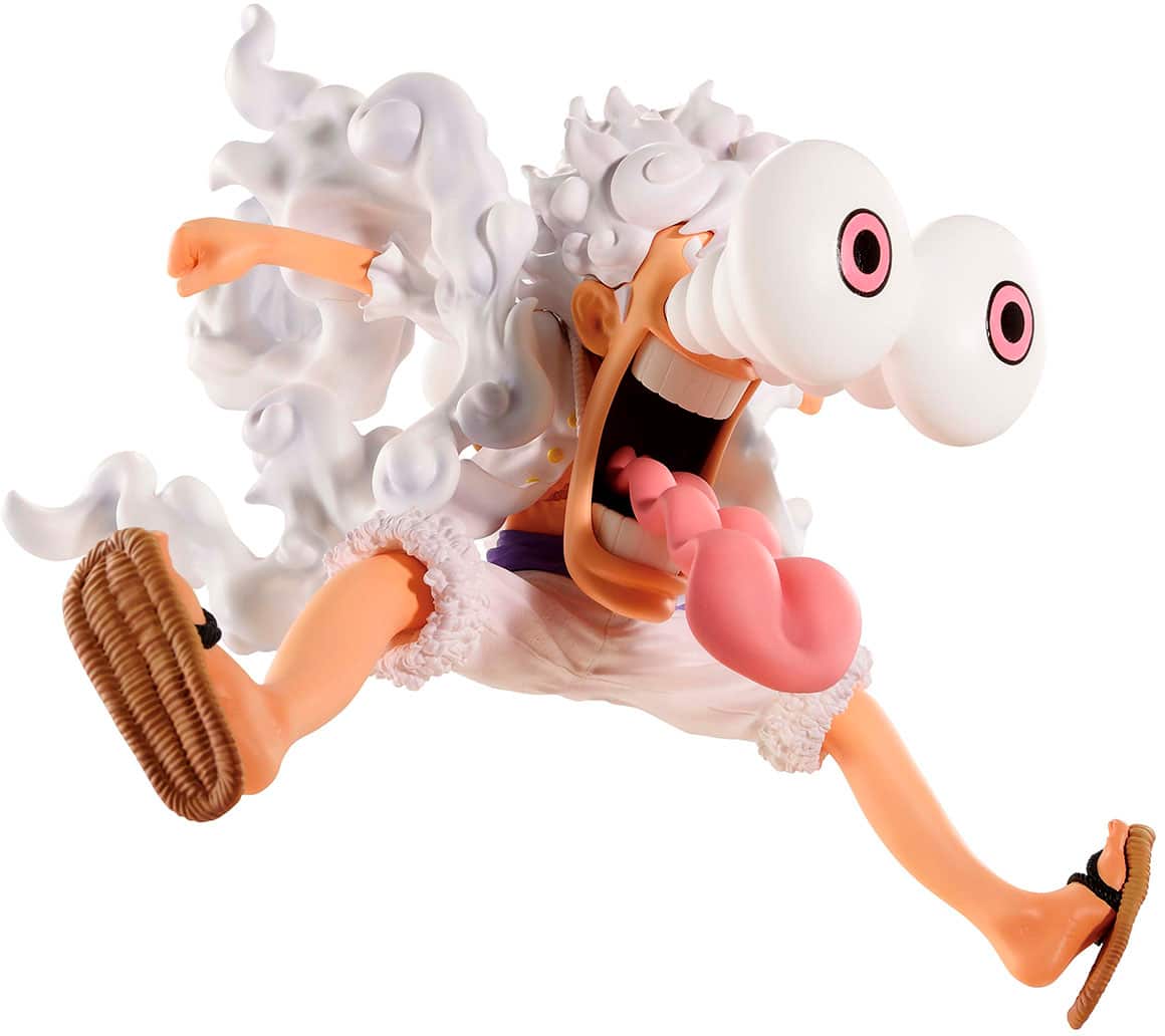 Angle. Bandai - Monkey D. Luffy Gear 5 - Road to King of the Pirates - One Piece - Masterlise Ichibansho 7.9" Figure.