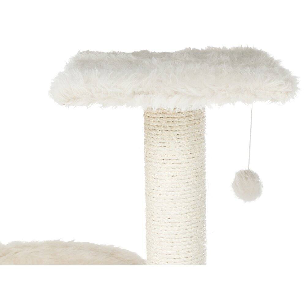 Alt View 4. TRIXIE - Baza Plush & Jute 52" Cat Tower Scratching Posts Condo Perch Hammock Cat Toy - Cream.