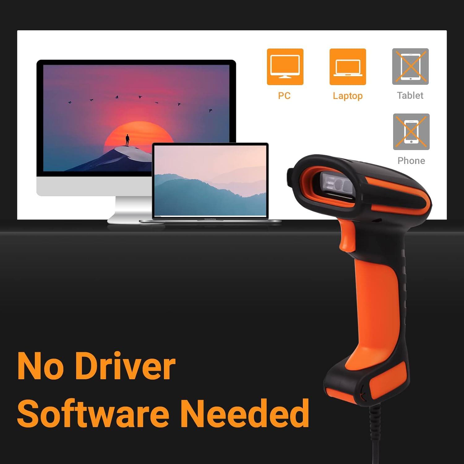 PC Laptop Tablet Phone  
No Driver Software Needed