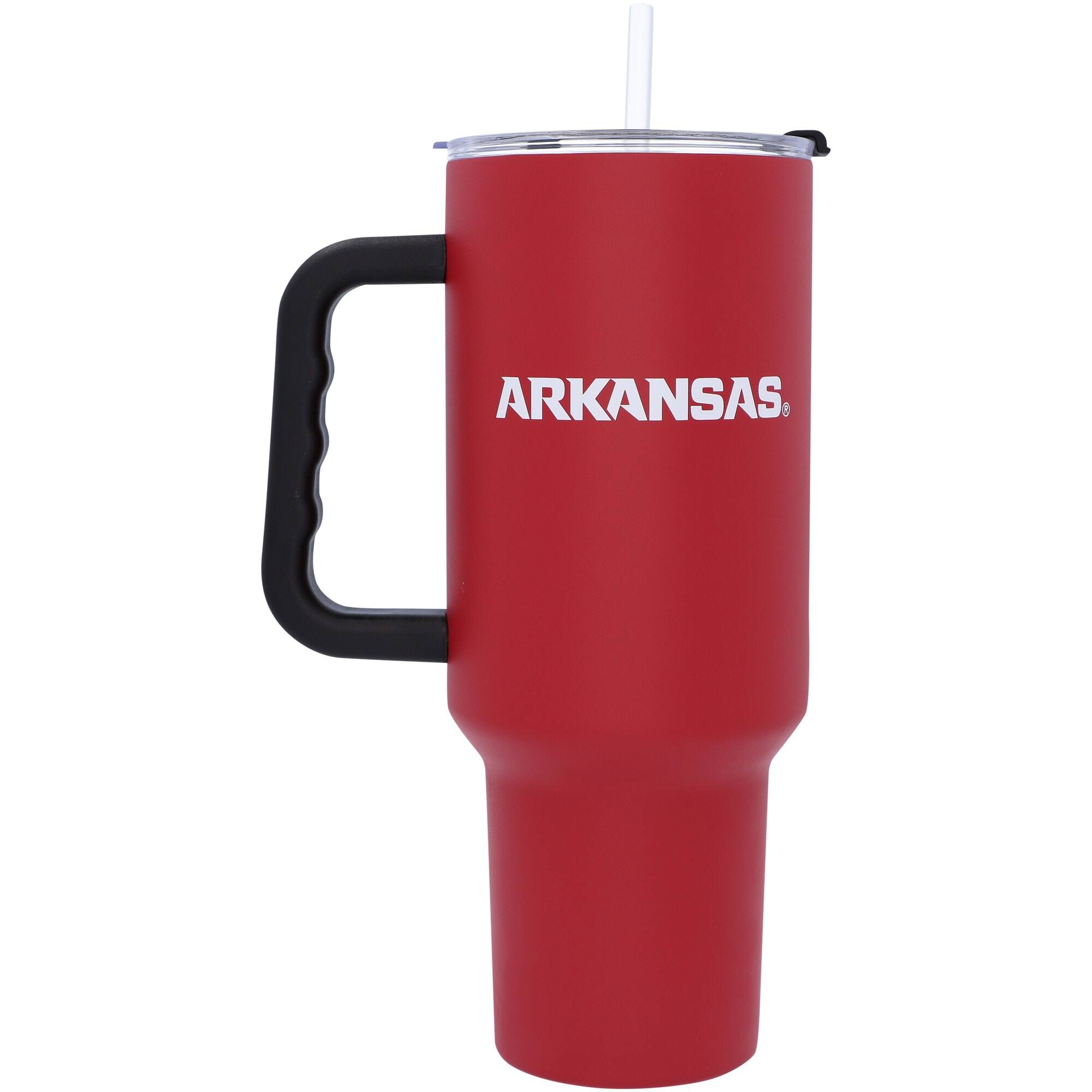 Alt View 1. Logo Brands - Arkansas Razorbacks 40oz. Travel Tumbler with Handle - Multicolor.