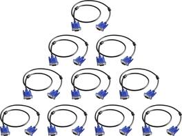 Core Tech - VGA to VGA Monitor Cable with Dual Ferrite Cores, 10-Pack - 3 ft - Blue