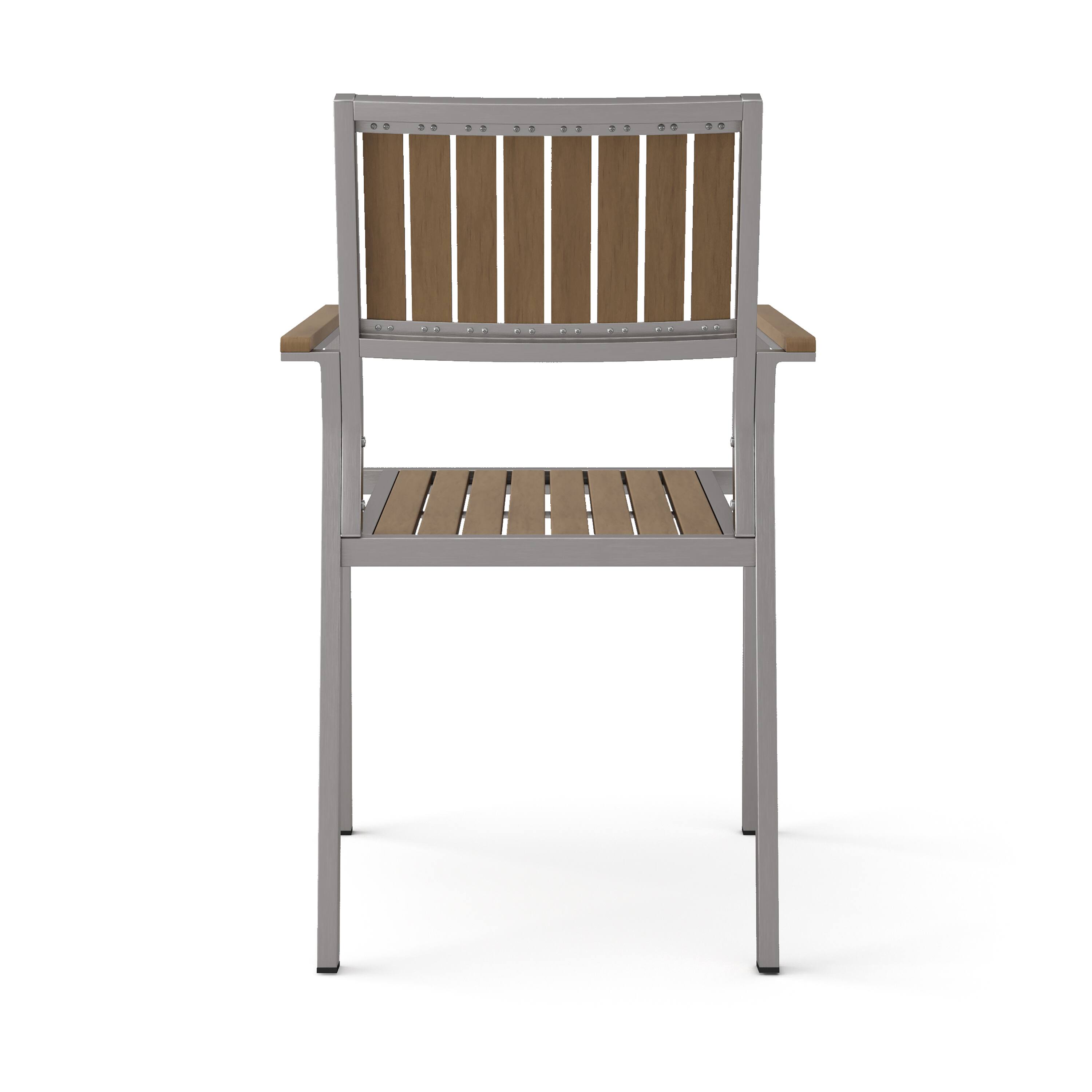 Alt View 5. Lirago - 21 Inch Dining Chairs Set of 2 Aluminum Frame with Wood Accent Sturdy Outdoor Indoor Use - Natural.