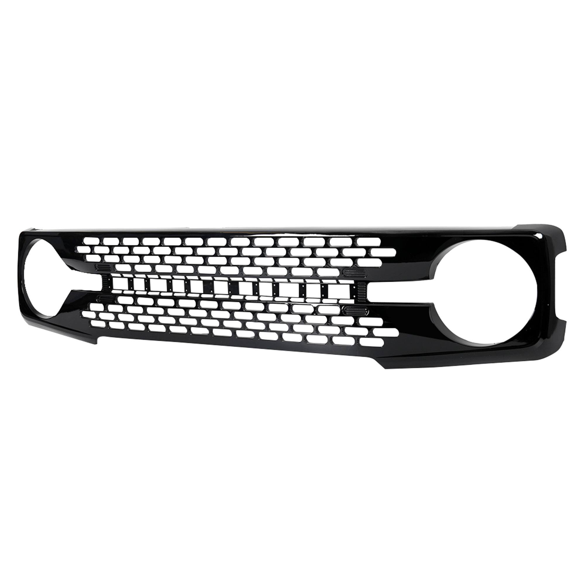 Alt View 7. AMERICAN MODIFIED - AMERICAN MODIFIED Armor Grille w/DIY Letters for 21-23 Ford Bronco, Glossy Black - Glossy Black.