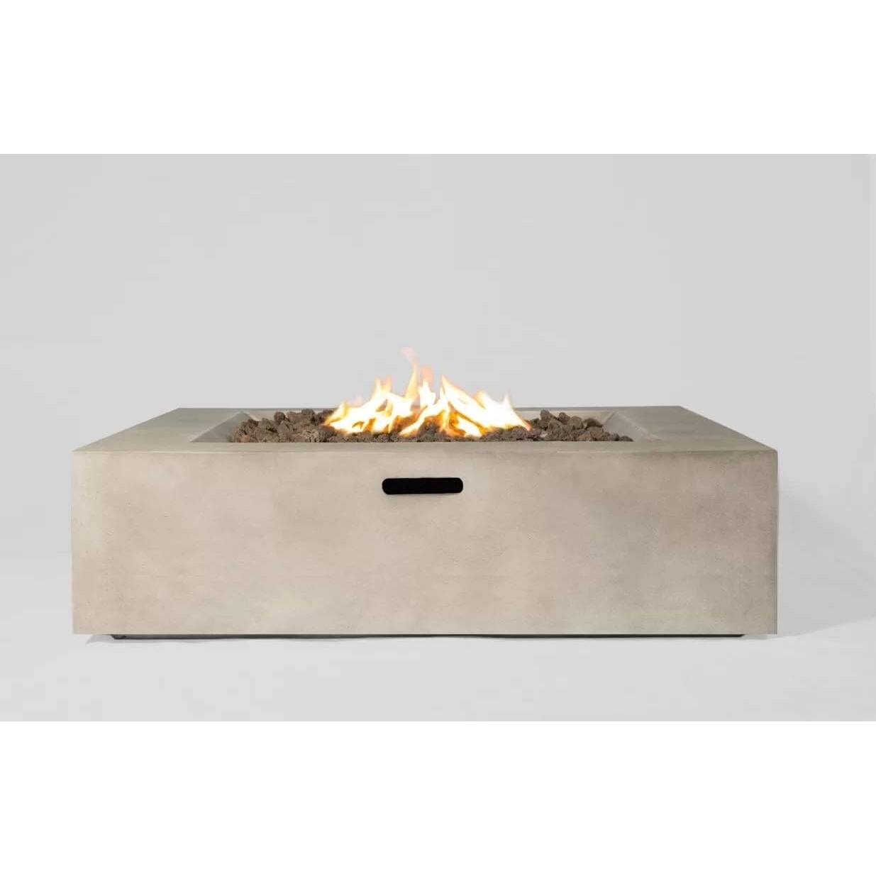 Left. Mondawe - 12" H Concrete Outdoor Fire Pit Table - Natural.
