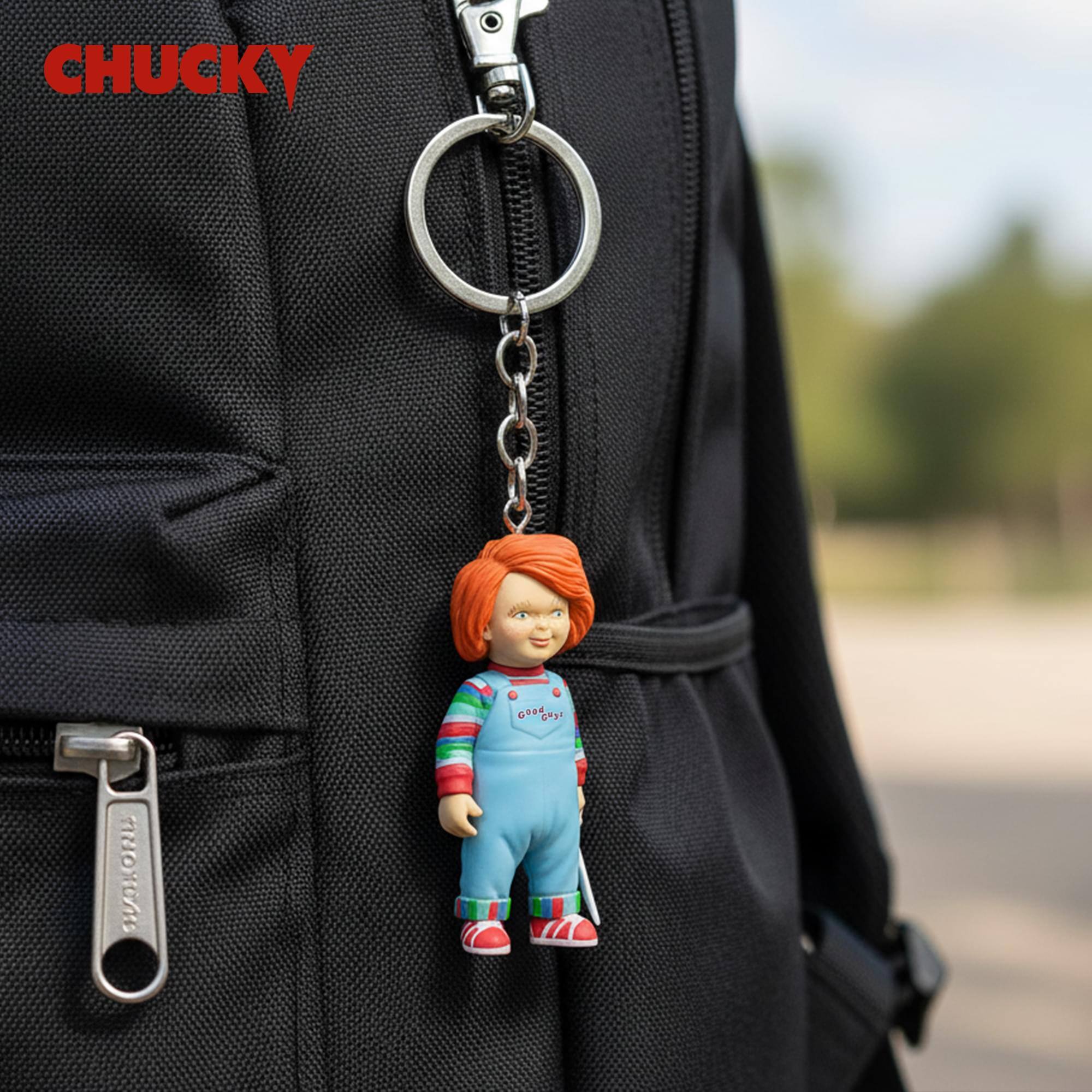 Alt View 4. SD Toys - Child's Play Chucky 2.5-Inch Figural PVC Keychain - Multi-Colored.
