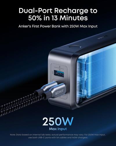 Anker Prime Power Bank, 26,250mAh 3 Port Portable Charger with Anker Prime Power Bank, 26,250mAh 3 Port Portable Charger with