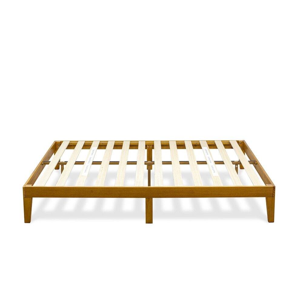 Alt View 1. East West Furniture - King Size Platform Bed Frame with 4 Legs and 2 Extra Center Legs - Oak Finish - Oak.