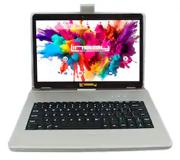 LINSAY - 10.1" Octa Core 128GB Storage Android 15 Tablet Dual Camera Android with Keyboard - Silver