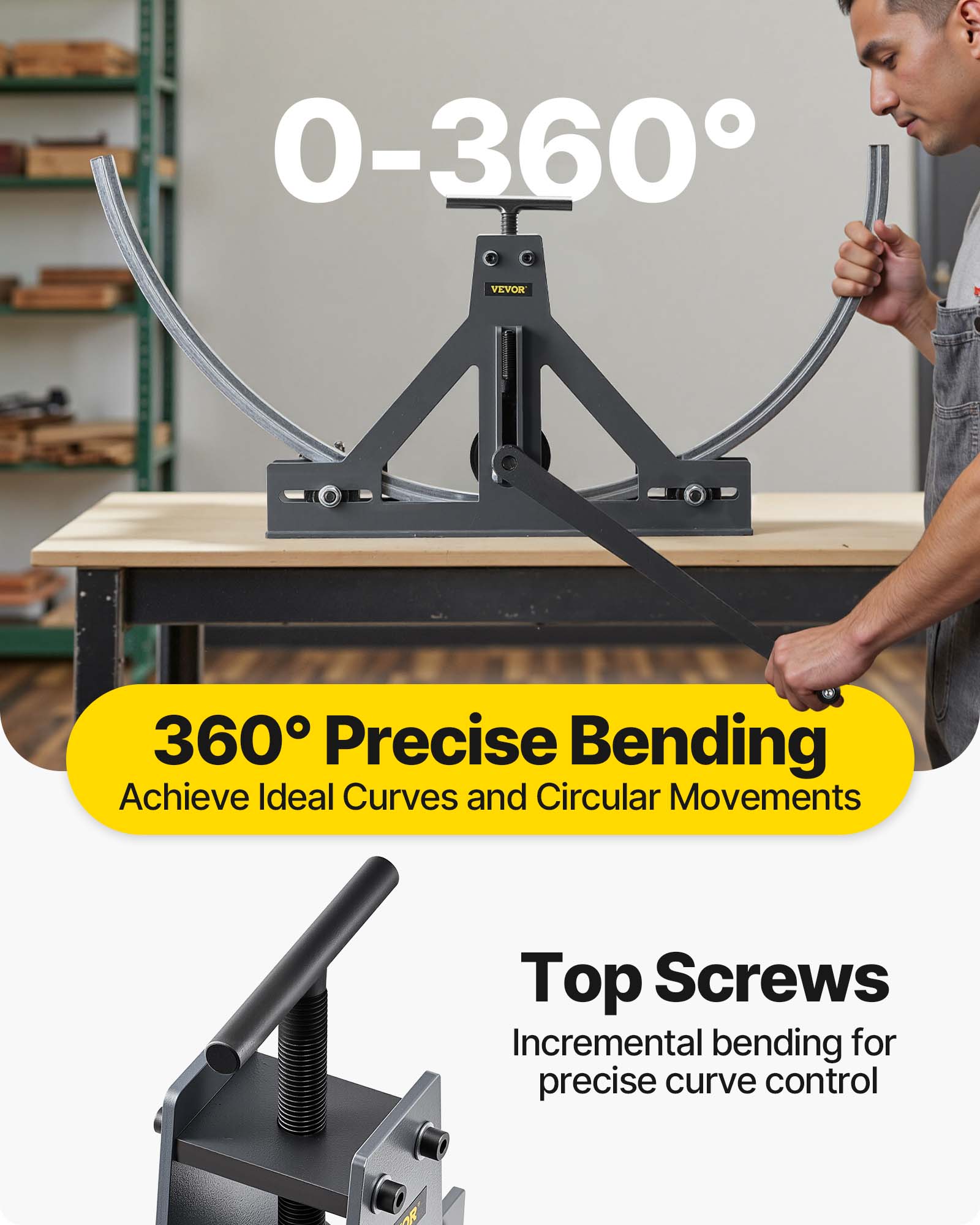 0-360°

360° Precise Bending  
Achieve Ideal Curves and Circular Movements

Top Screws  
Incremental bending for precise curve control