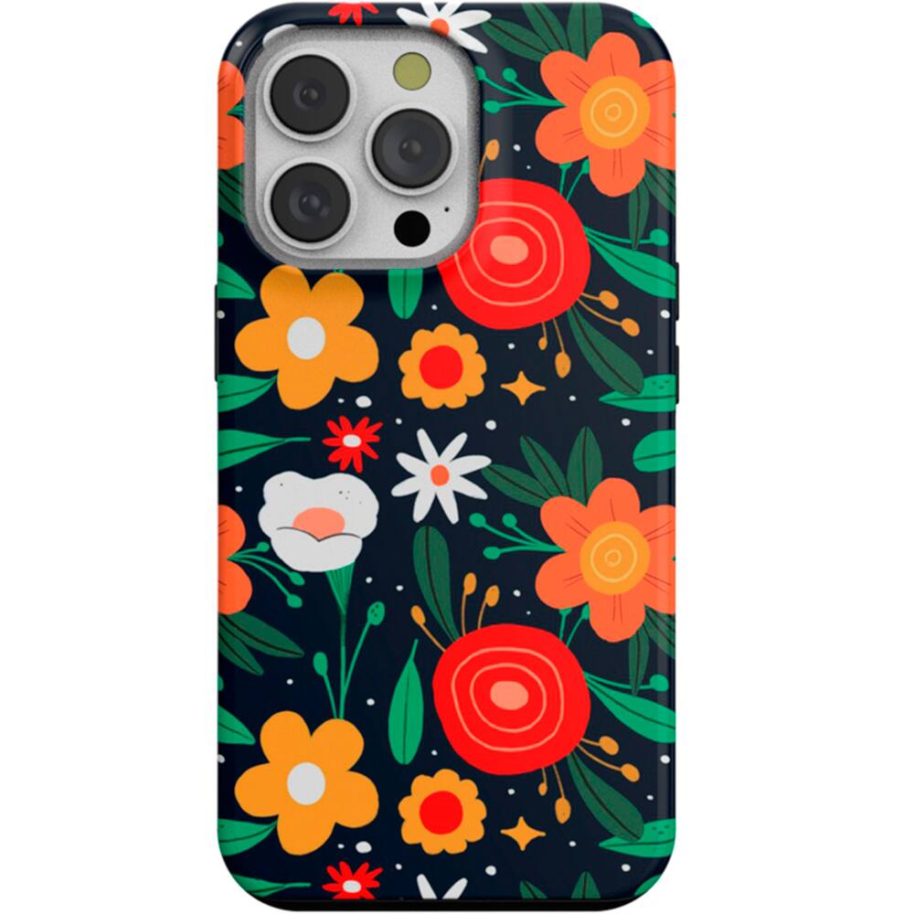 Front. ArtsCase - StrongFit Designers Case for Apple iPhone 14 Pro Max - Orange WildFlowers.