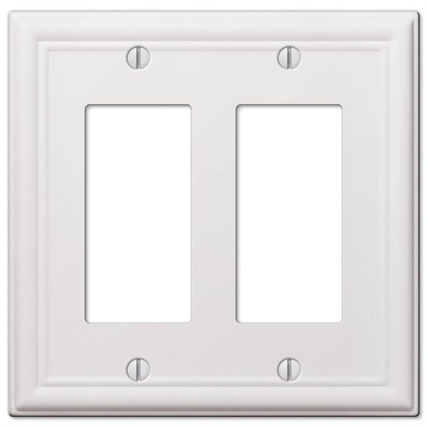 Angle. AMERELLE - Amerelle Chelsea White 2 gang Stamped Steel Decorator Wall Plate 1 pk - White.