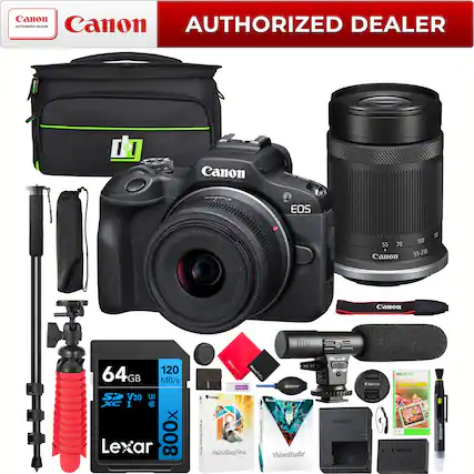Canon AUTHORIZED DEALER
Canon EOS
Canon EF 58mm f/1.8 USM
Canon 55-210mm
Canon 120
64GB 120MB/s V30 U3 800x Lexar
Canon
Canon Street SUARD
Canon COOe
VideoStudlo
Palishaep