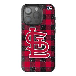 Keyscaper - MLB - St. Louis Cardinals - Plaid Bling iPhone Case - 14 - Black