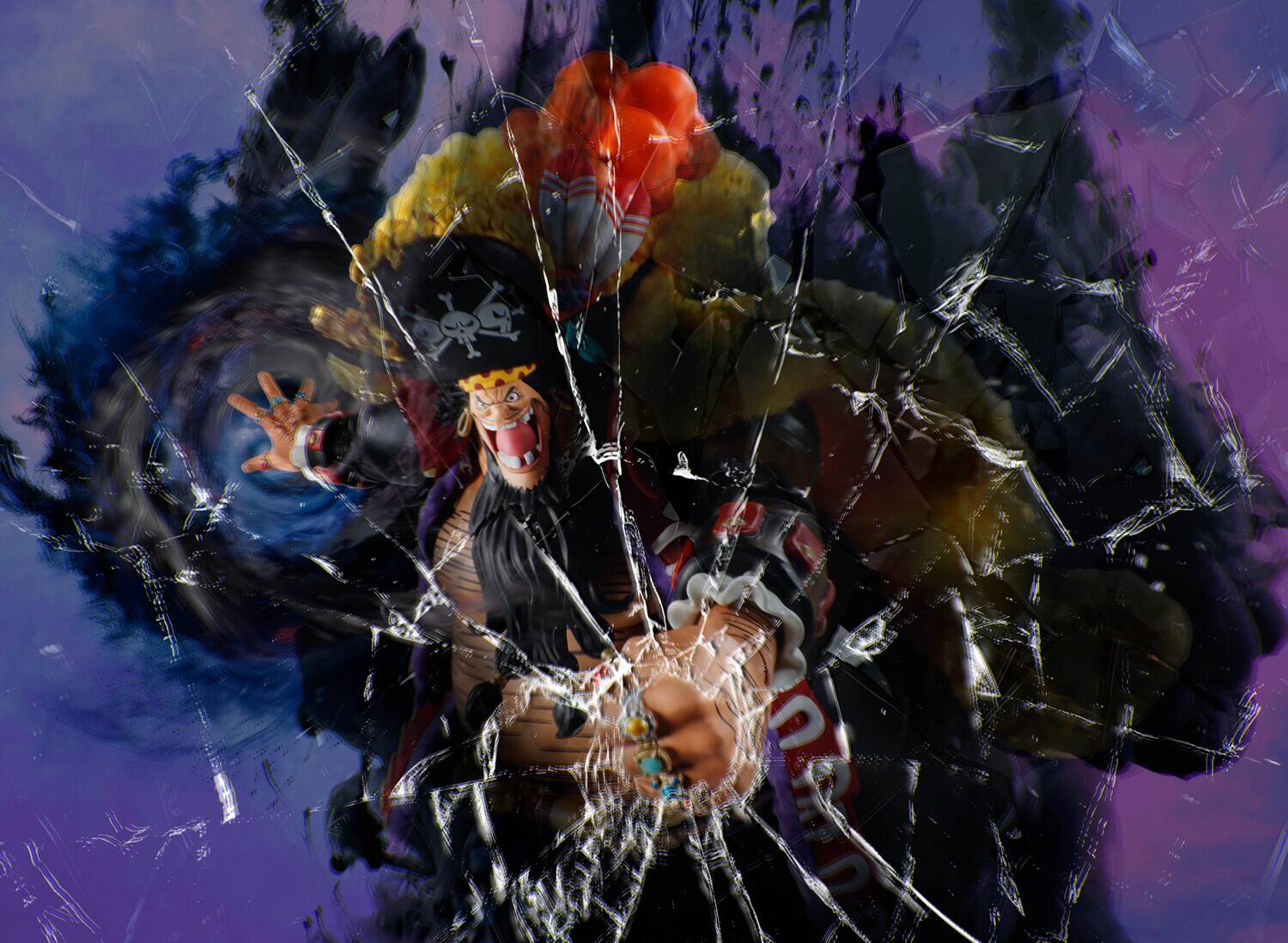 Alt View 4. Bandai - Tamashii Nations - One Piece - S.H.Figuarts - Marshall D. Teach -FOUR EMPERORS- Action Figure   - Collectibles - Multicolor.