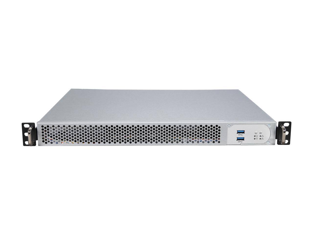 Alt View 1. In Win - In Win IW-RF100-S315 1U Short-depth Rackmount Server Chassis, 315W PSU, Front/Rear I/O - Black.
