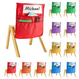 VEVOR - Chair Pockets for Classroom, 12 Pack, 17 x 19 Inches Chairback Buddy Pocket with Name Tag, 6 Bright Colors
