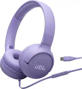 JBL - Tune 520C USB-C Wired On-Ear Headphones - Purple