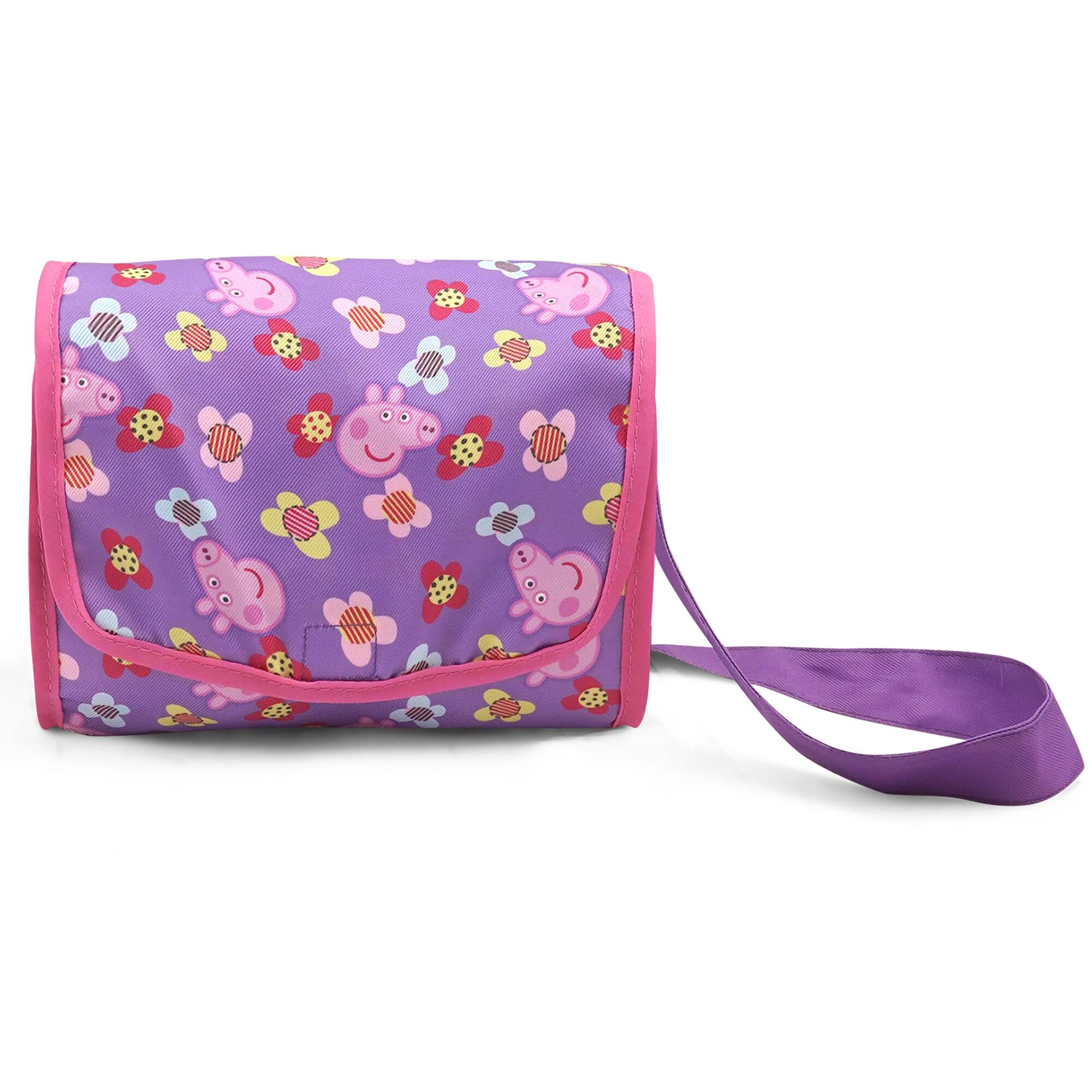 Alt View 12. 509 Crew - Peppa Pig: Doll Deluxe Pram & Bag - Purple, Pink, Flowers.