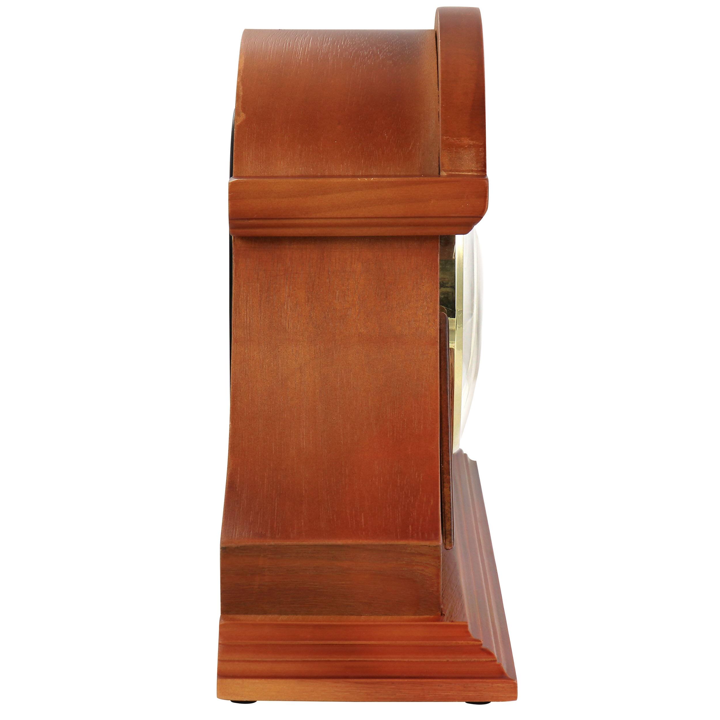Alt View 2. Bedford Clock Collection - Bedford Clock Collection Mahogany Cherry Mantel Clock with Chimes - Brown.