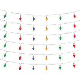 BreeBe - LED Lighted Strand with Classic Bulb Design (Set of 6 Strands) - Blue, Green, Red