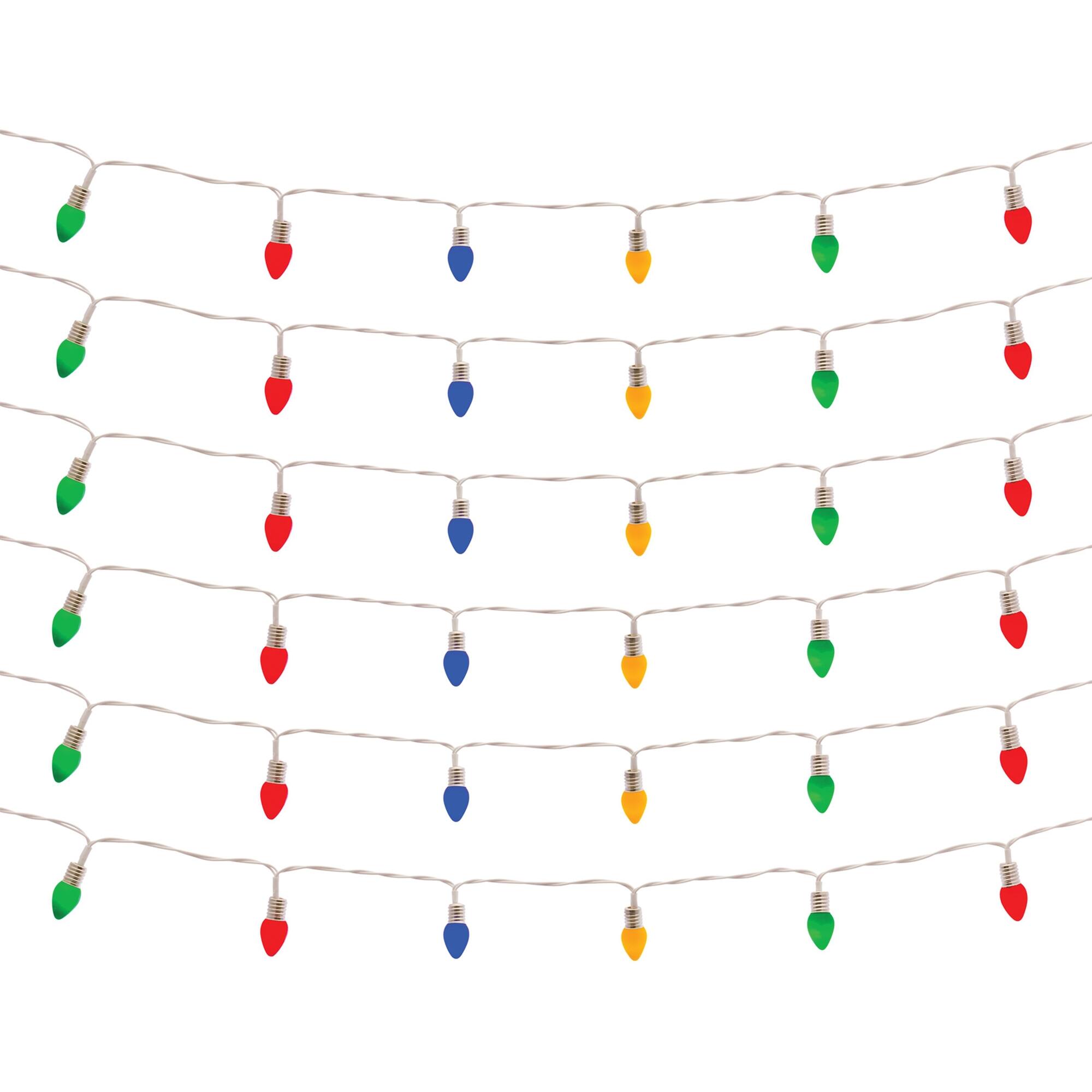 Front. BreeBe - LED Lighted Strand with Classic Bulb Design (Set of 6 Strands) - Blue, Green, Red.