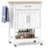 Left. SlickBlue - Rolling Kitchen Island Cart with Drawer, Towel Rack, and Storage Shelves - White.