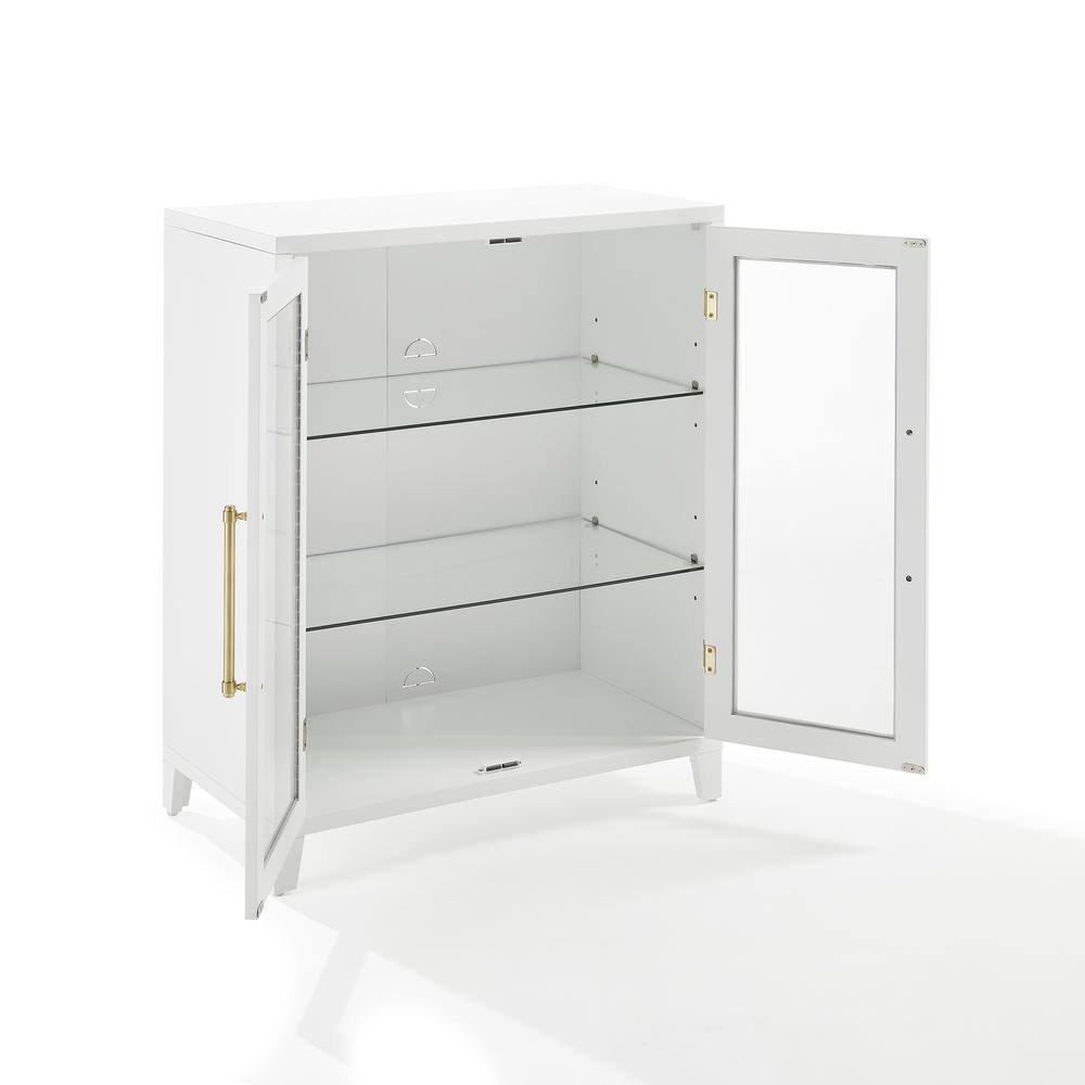 Alt View 4. Crosley Furniture - Roarke Stackable Glass Door Kitchen Pantry Storage Cabinet - White.