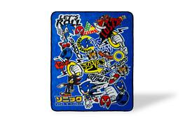 Just Funky - Sonic The Hedgehog Sticker Bomb Fleece Throw Blanket | 45 x 60 Inch Cozy Blanket - Blue