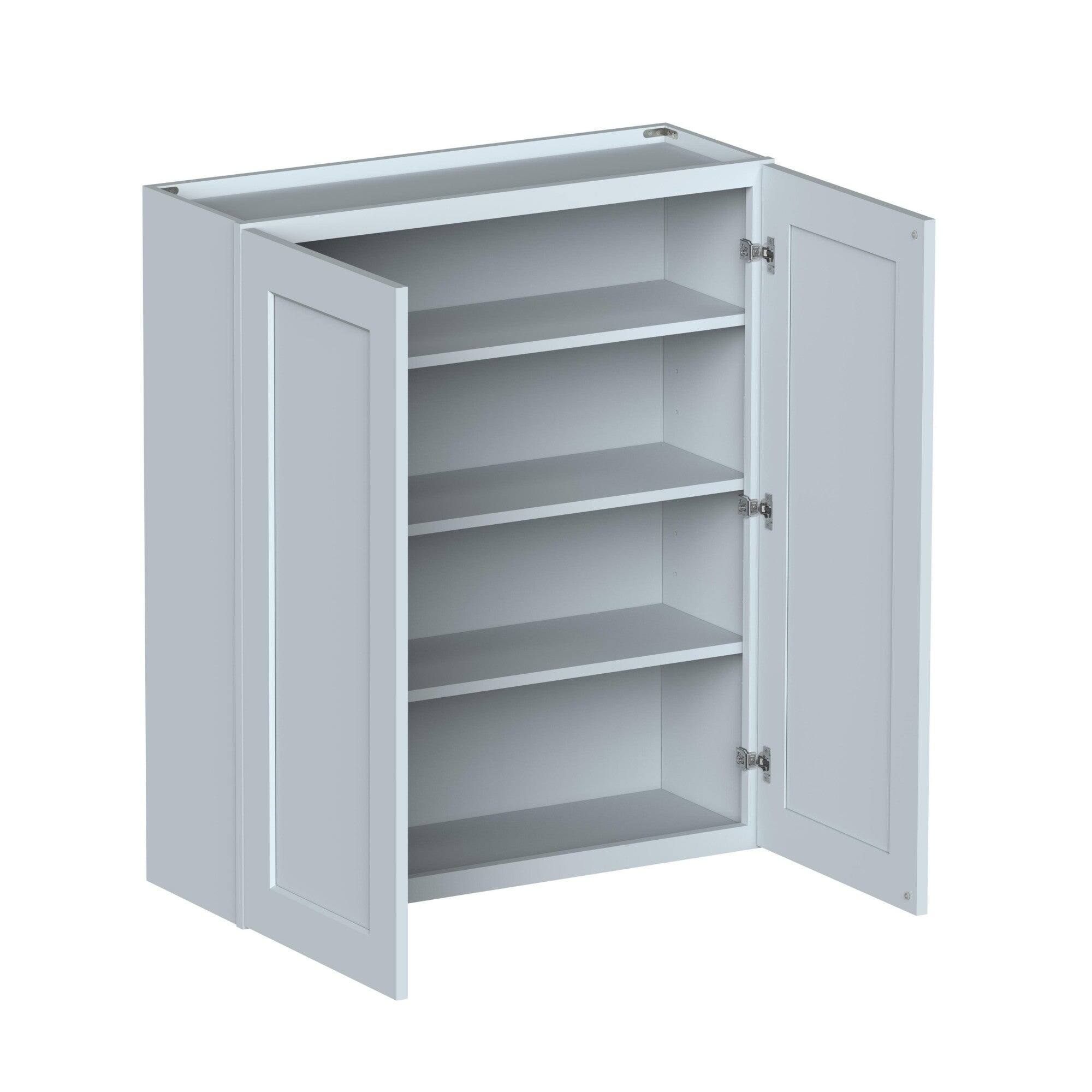 Alt View 2. Boyel Living - 36in.W x12in.D x42in.H Dove Gray WALL CABINET Fully assembled Cabinet With Two HDF Doors - Gray.