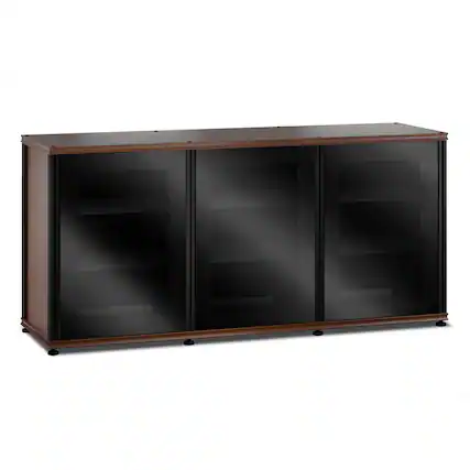 Front. Salamander Designs - Salamander Designs Synergy 337 Triple AV Cabinet (American Cherry with Black Glass & Black Posts) - Cherry.