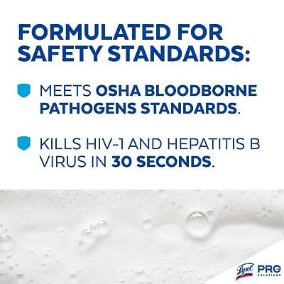 FORMULATED FOR SAFETY STANDARDS:

- MEETS OSHA BLOODBORNE PATHOGENS STANDARDS.
- KILLS HIV-1 AND HEPATITIS B VIRUS IN 30 SECONDS.

Lyul PRO SOLUTIONS