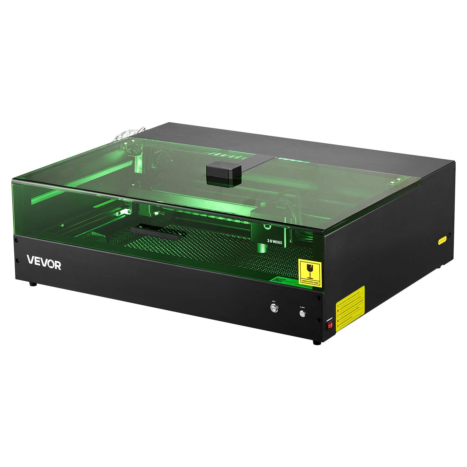 Alt View 5. VEVOR - Laser Engraver, 20W, Laser Engraving and Cutting Machine with Enclosure Camera, 36000 mm/min,19.7 x 12.6 in Working Area.