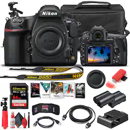 Nikon - D850 DSLR Camera Body Only 1585 Basic Bundle (International Version) - Black