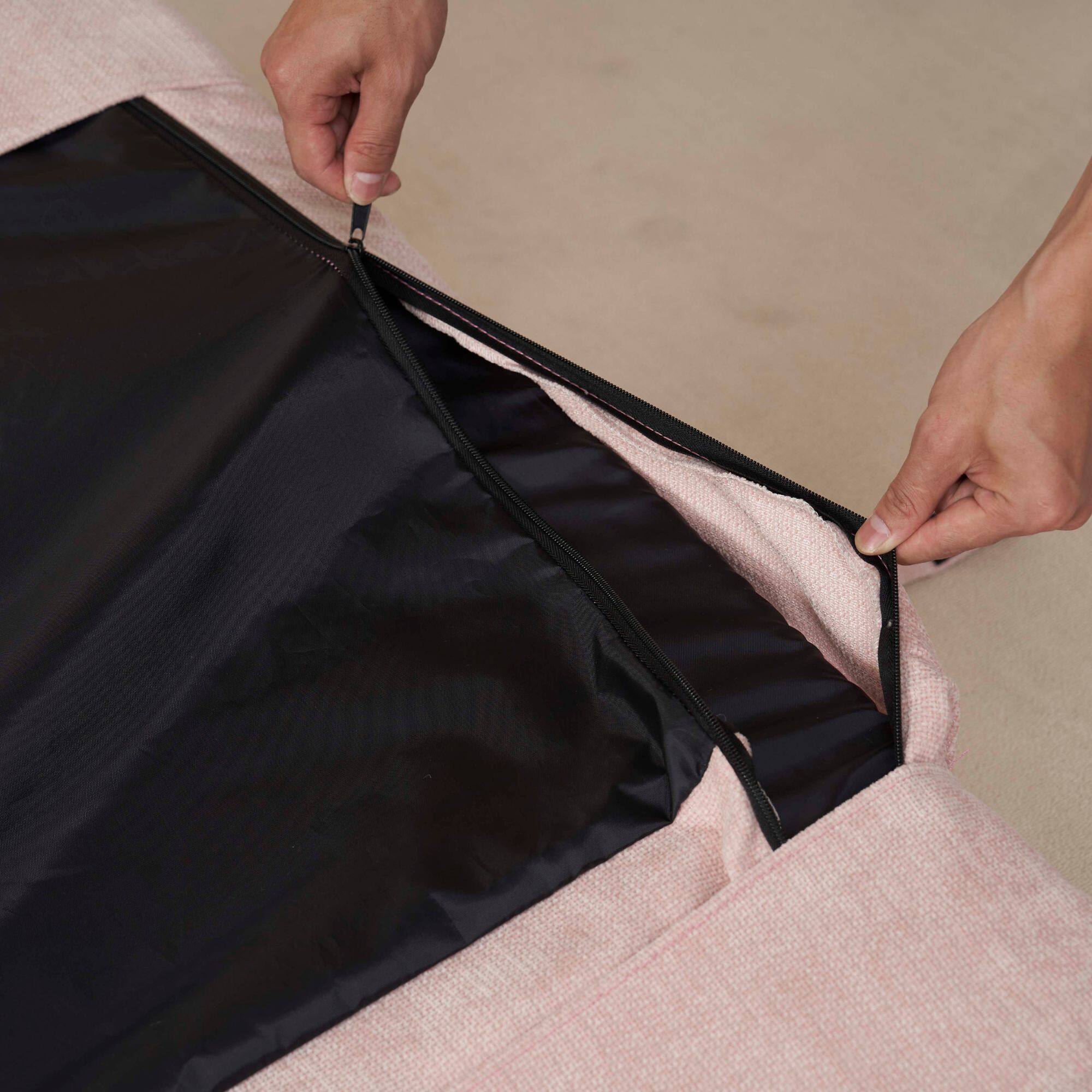 Alt View 7. LOVMOR - Large Metal Bean Bag Chairs For Living Room Bedroom Dorm Adult Relaxing Indoor Seating Comfort Supportive Room - Pink.