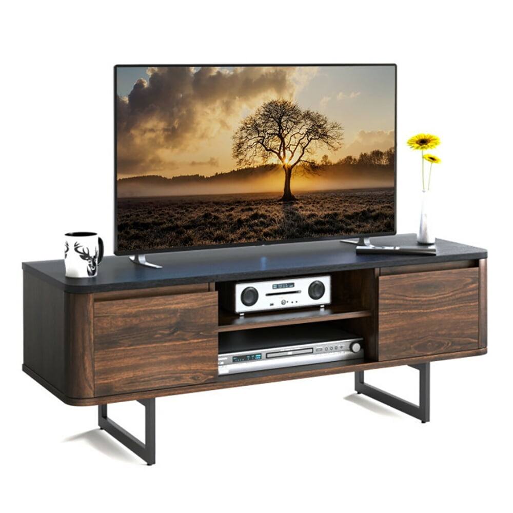 Left. Kadyn - Entertainment Centers,TV Stands,Wooden TV Stand with 2-Door Storage Cabinets for for TVs up to 55 Inch - Brown.