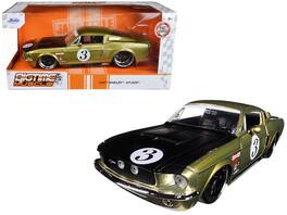 1967 Ford Shelby GT-500 #3 Gold with Matt Black Hood "Big Time Muscle" 1/24 Diecast Model Car by Jada - Gold, Matt Black
