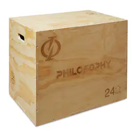 Philosophy Gym - 3 in 1 Wood Plyometric Box for Training and Conditioning - Natural