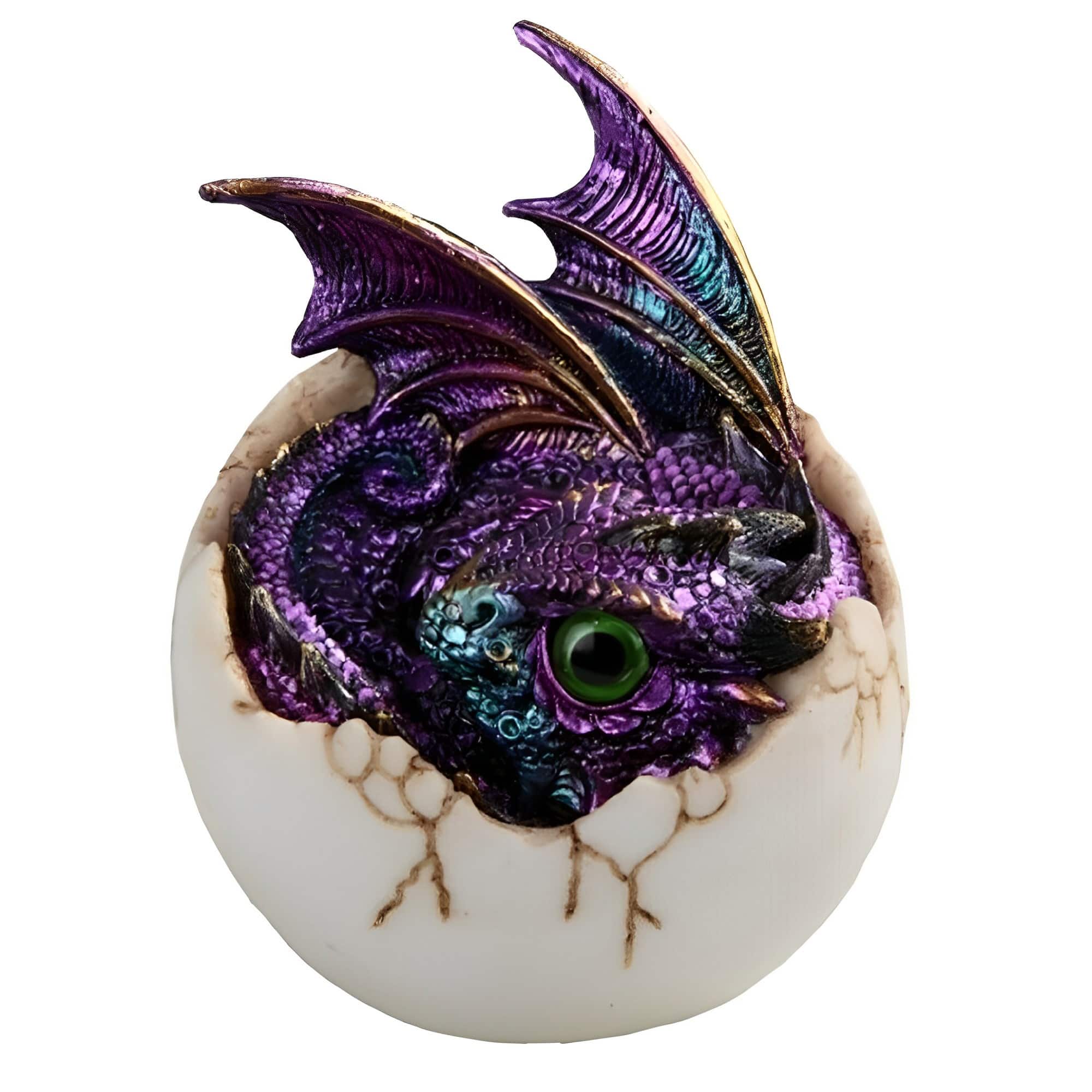 FC Design - 4"H Dragon Baby in Egg Figurine Statue Computer Desk Tabletop Medieval Gaming Home Decor Gift - Multi-Color