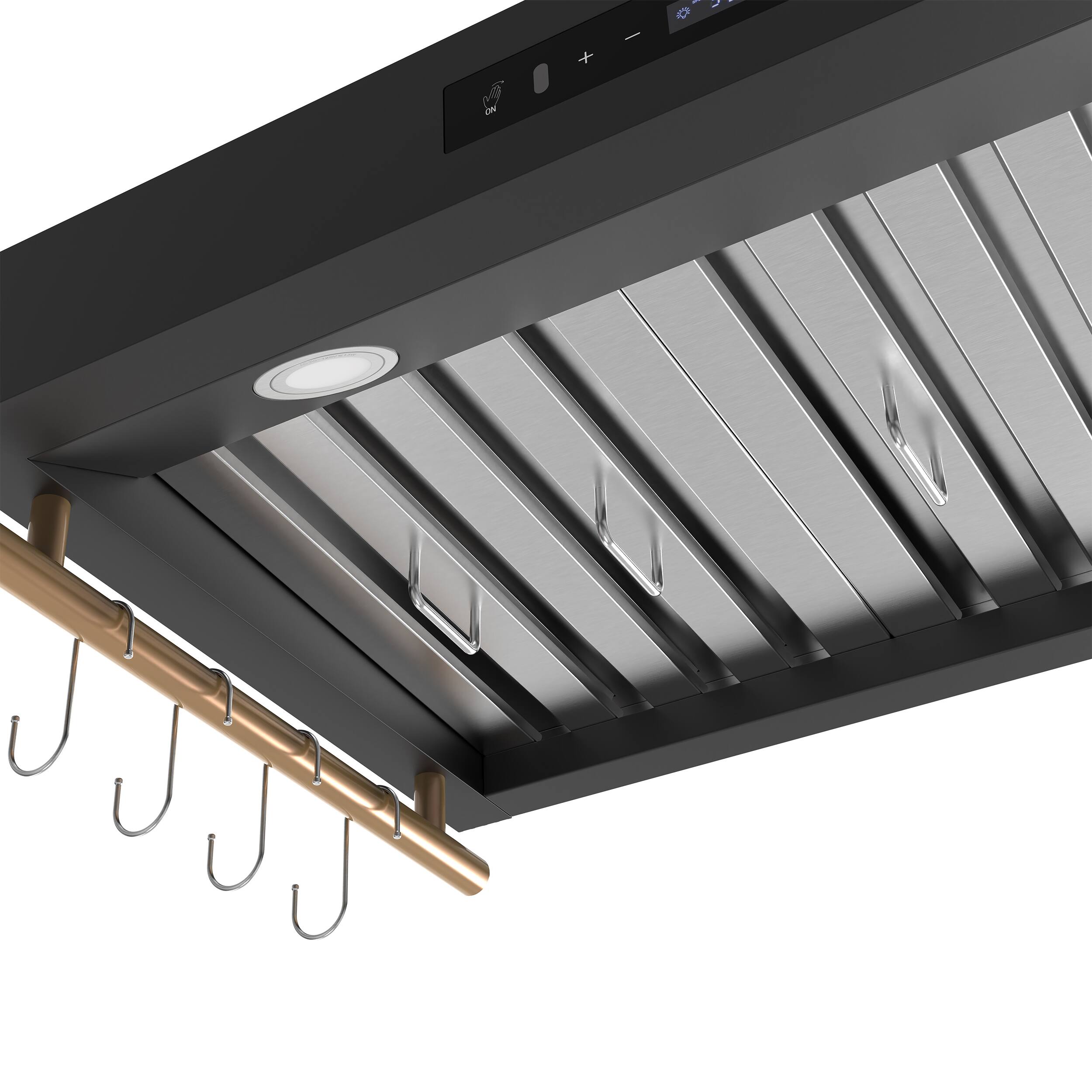 Alt View 5. Forno Appliances - Venezia 36" Wall-Mounted Range Hood with Touch Controls and Baffle Filters - Black.