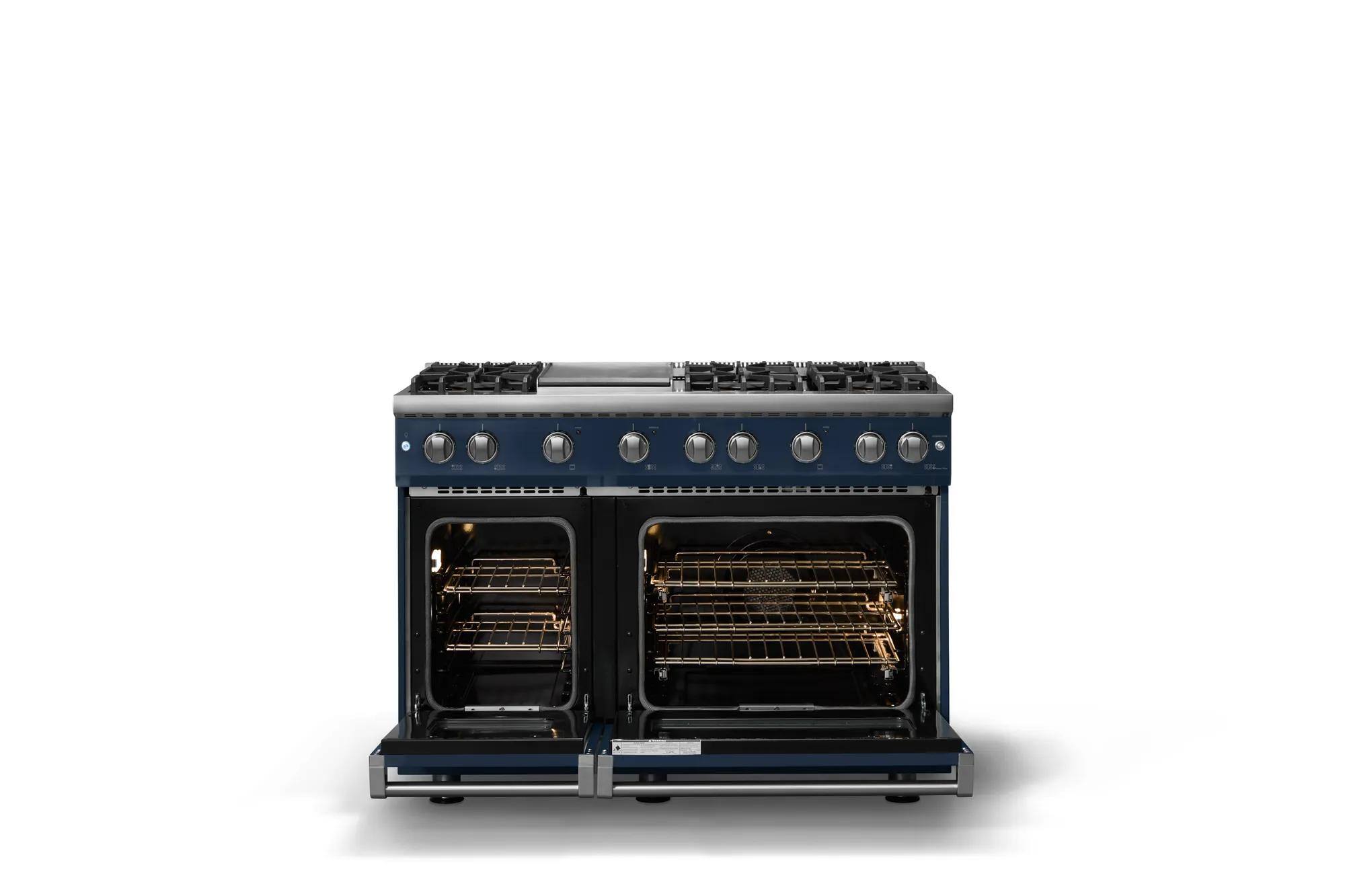 Alt View 2. Viking - Pro 5 Series 6.1 Cu. Ft. Freestanding Sealed 6 Burner Liquid Propane Gas Convection Range w. Griddle - Slate Blue - Slate Blue.