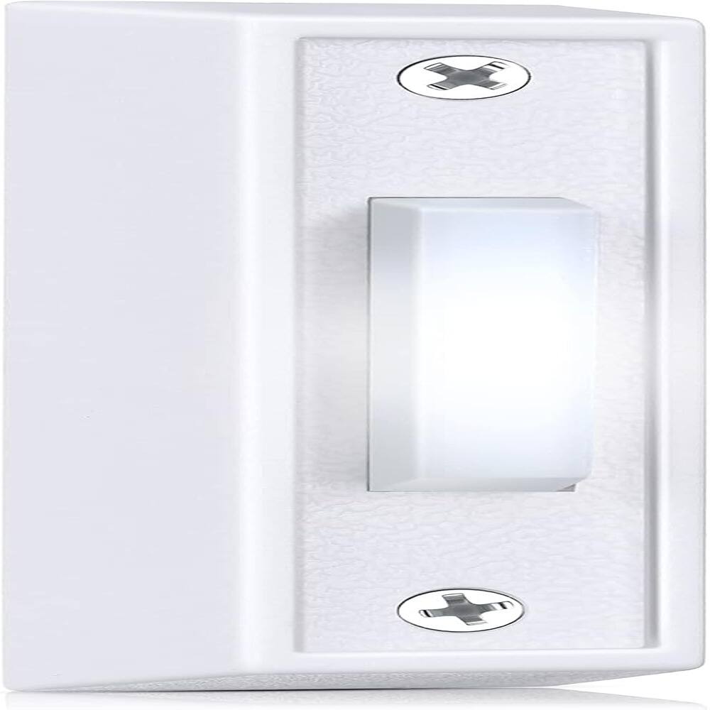Front. Schertz - One-piece illuminated doorbell button and wall-mounted garage door opener - Color: White Light Item Package Quantity: 1.