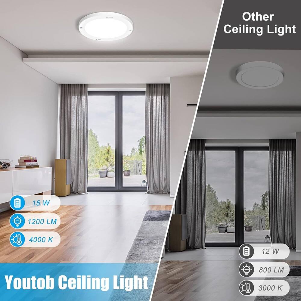 Other Ceiling Light  
15 W - 1200 LM - 4000 K  

Youtob Ceiling Light  
12 W - 800 LM - 3000 K