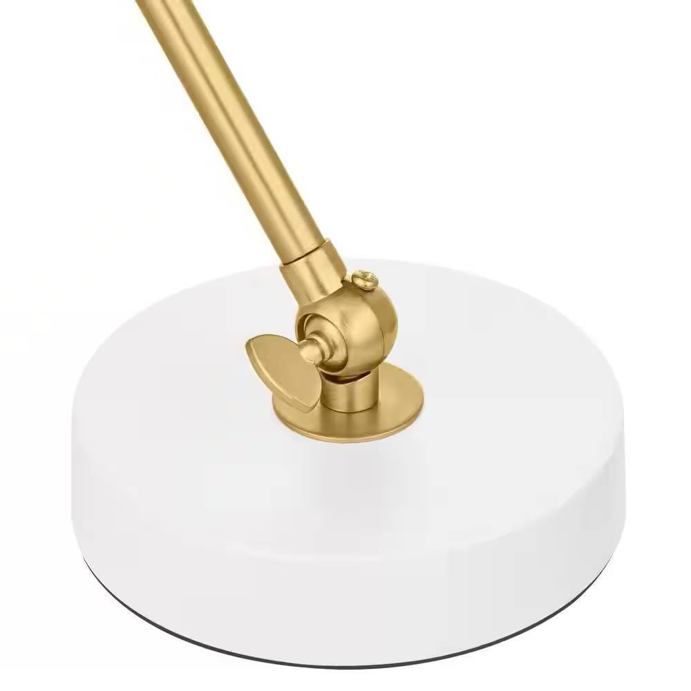 Alt View 1. Hivvago - Simple Modern Gold Metal Finish Desk Light Table Lamp with White Shade - Gold.