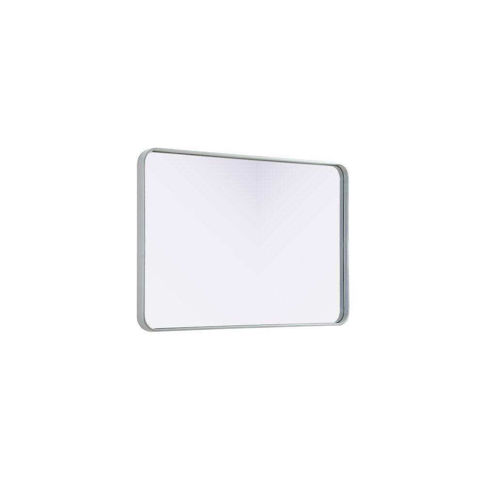 Alt View 1. Elegant Decor - Contour Metal Rectangle Mirror 27x40 in Silver - Silver.