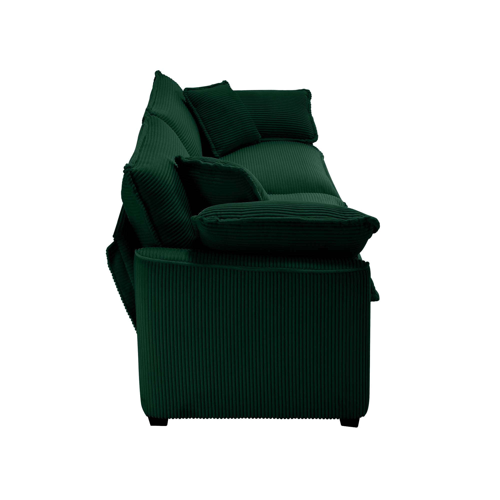 Alt View 4. LOVMOR - 3 Seater Easy Assembly Memory Foam Corduroy Sofa Set For Living Room Bedroom Club Soft Textured Lounge Home TV - Green.
